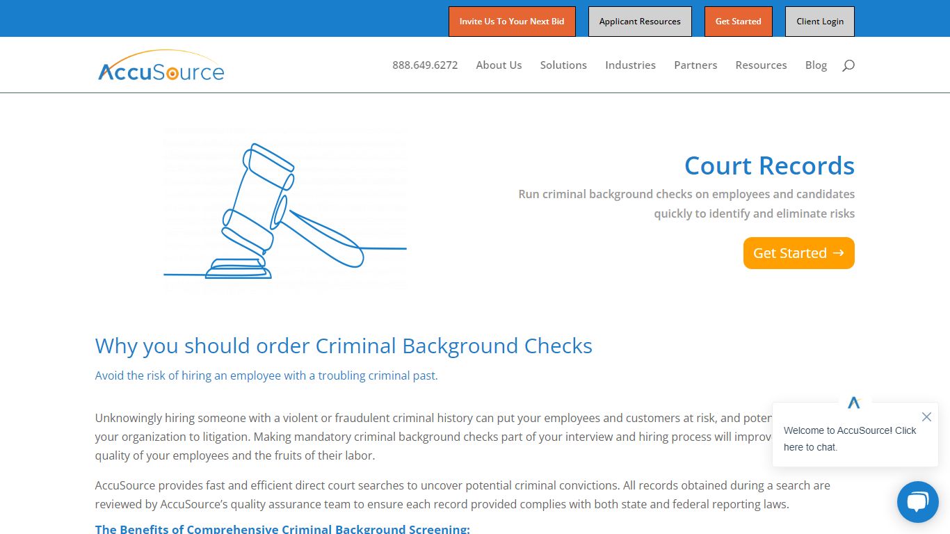 Criminal History And Court Records Checks | AccuSource, Inc.